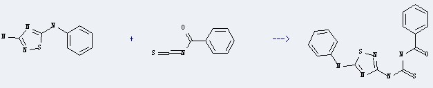 The 1,2,4-Thiadiazole-3,5-diamine,N5-phenyl- could react with benzoyl isothiocyanate to obtain the 1-benzoyl-3-(5-phenylamino-[1,2,4]thiadiazol-3-yl)-thiourea